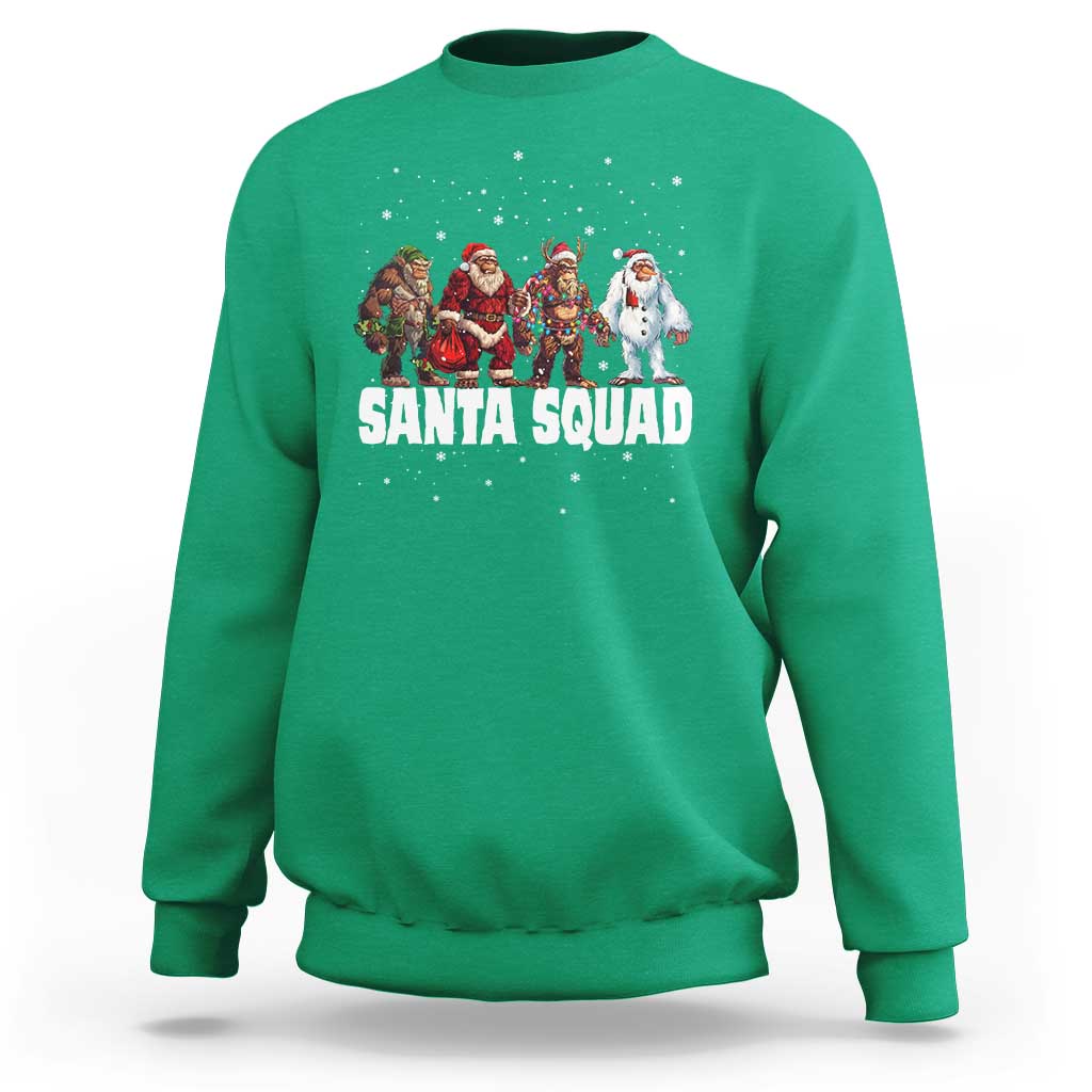Funny Christmas Bigfoot Sweatshirt Santa Squad Sasquatch Cosplay Elf Santa Snowman - Wonder Print Shop