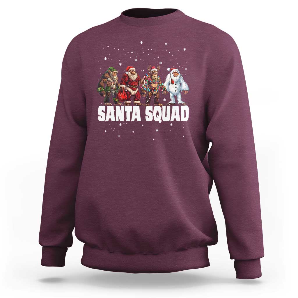 Funny Christmas Bigfoot Sweatshirt Santa Squad Sasquatch Cosplay Elf Santa Snowman - Wonder Print Shop