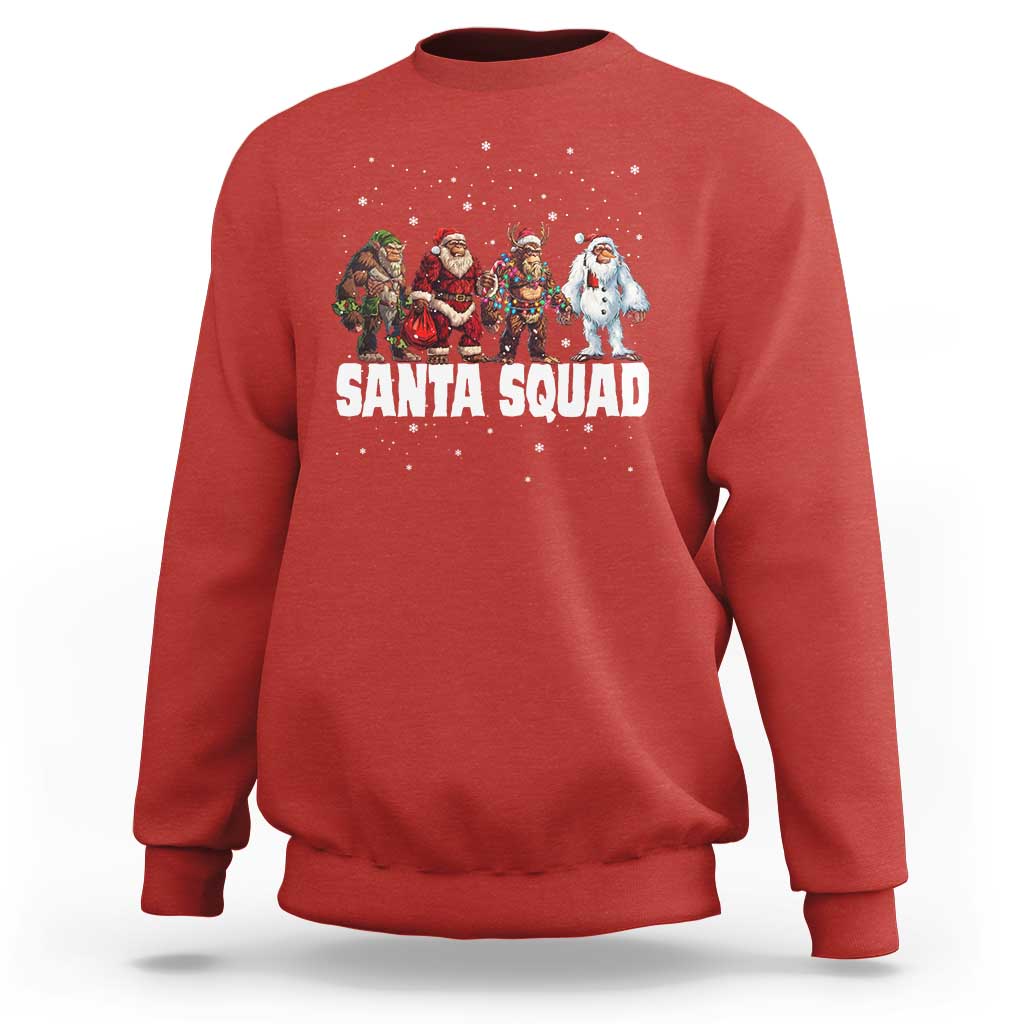 Funny Christmas Bigfoot Sweatshirt Santa Squad Sasquatch Cosplay Elf Santa Snowman - Wonder Print Shop