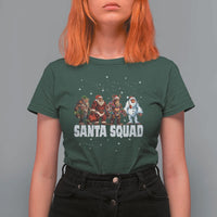 Funny Christmas Bigfoot T Shirt For Women Santa Squad Sasquatch Cosplay Elf Santa Snowman - Wonder Print Shop