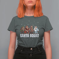 Funny Christmas Bigfoot T Shirt For Women Santa Squad Sasquatch Cosplay Elf Santa Snowman - Wonder Print Shop