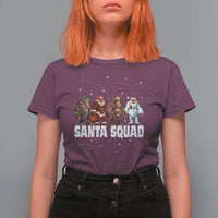 Funny Christmas Bigfoot T Shirt For Women Santa Squad Sasquatch Cosplay Elf Santa Snowman - Wonder Print Shop