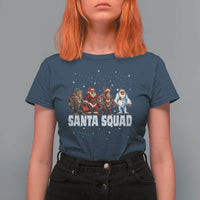 Funny Christmas Bigfoot T Shirt For Women Santa Squad Sasquatch Cosplay Elf Santa Snowman - Wonder Print Shop