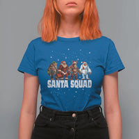 Funny Christmas Bigfoot T Shirt For Women Santa Squad Sasquatch Cosplay Elf Santa Snowman - Wonder Print Shop