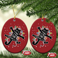 Funny Xmas It's Fine I'm Fine Everything Is Fine Christmas Ornament Black Cat - Wonder Print Shop