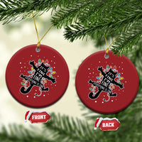 Funny Xmas It's Fine I'm Fine Everything Is Fine Christmas Ornament Black Cat - Wonder Print Shop