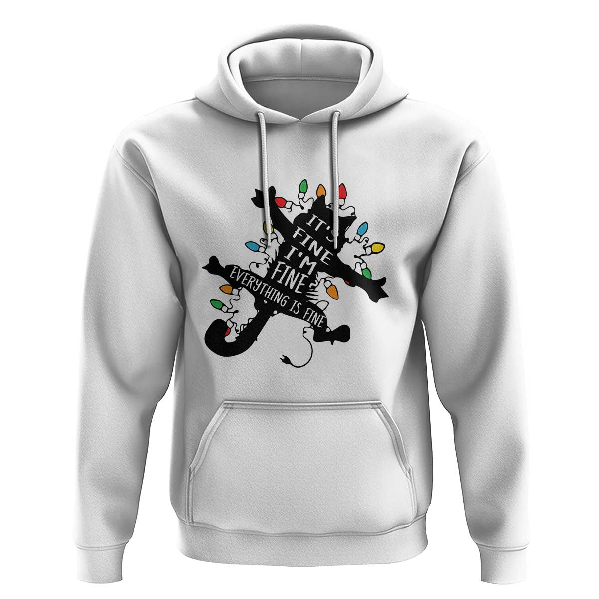 Funny Christmas It's Fine I'm Fine Everything Is Fine Hoodie Black Cat