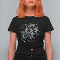 Funny Christmas It's Fine I'm Fine Everything Is Fine T Shirt For Women Black Cat - Wonder Print Shop