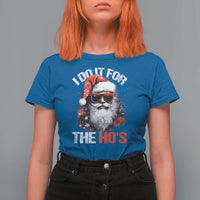Funny Christmas I Do It For The Ho's T Shirt For Women Cool Santa Face - Wonder Print Shop