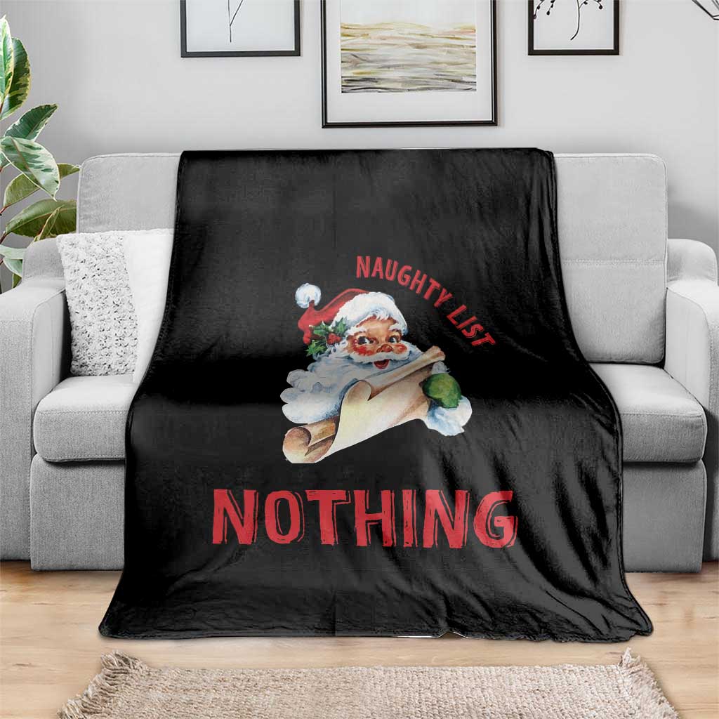 Funny Christmas Vintage Santa Throw Blanket I'm On The Naughty List And I Regret Nothing - Wonder Print Shop