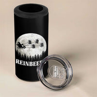 Funny Christmas Beers 4 in 1 Can Cooler Tumbler Reinbeers Santa Sleigh Moon - Wonder Print Shop