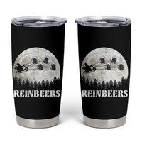 Funny Christmas Beers Tumbler Cup Reinbeers Santa Sleigh Moon - Wonder Print Shop