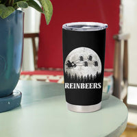 Funny Christmas Beers Tumbler Cup Reinbeers Santa Sleigh Moon - Wonder Print Shop