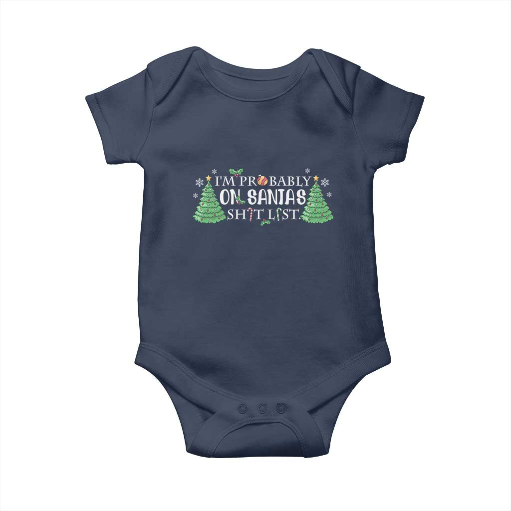Funny Christmas Baby Onesie I'm Probably On Santa's List