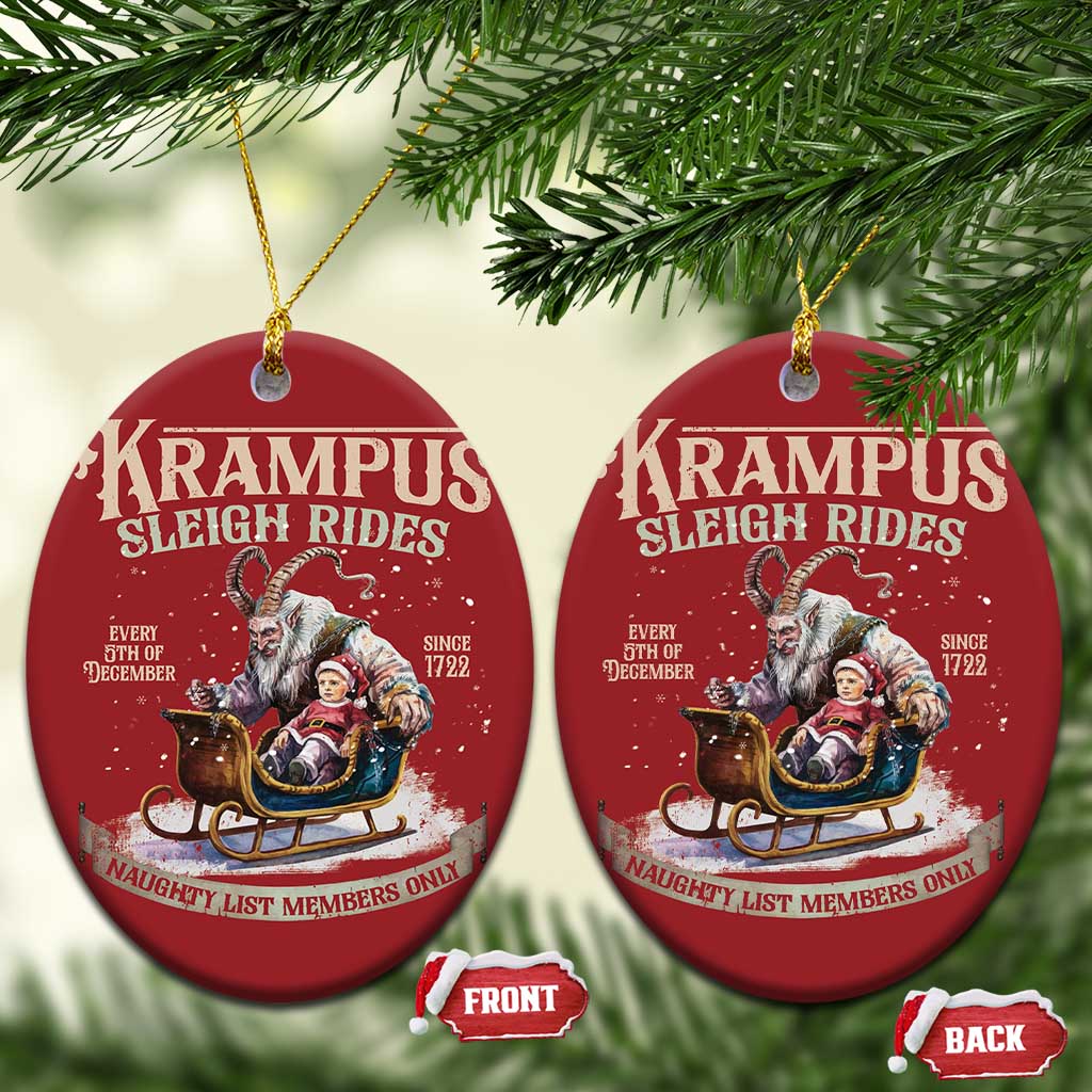 Yule Christmas Ornament Krampus Sleigh Rides For Naughty List Members Only Xmas - Wonder Print Shop