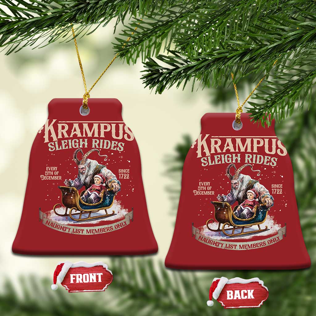 Yule Christmas Ornament Krampus Sleigh Rides For Naughty List Members Only Xmas - Wonder Print Shop