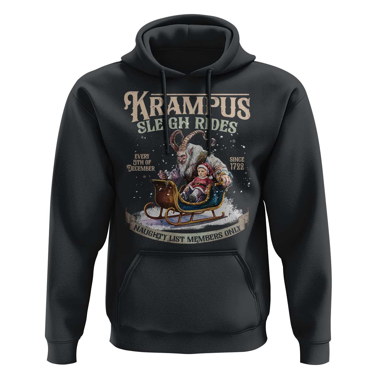 Yule Hoodie Krampus Sleigh Rides For Naughty List Members Only Xmas