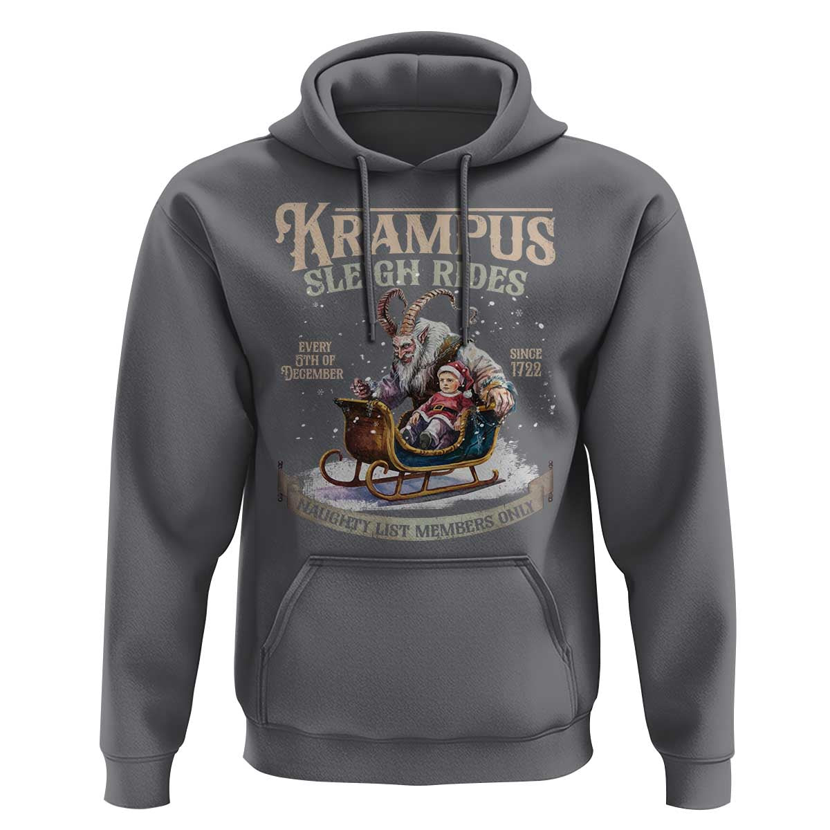 Yule Hoodie Krampus Sleigh Rides For Naughty List Members Only Xmas