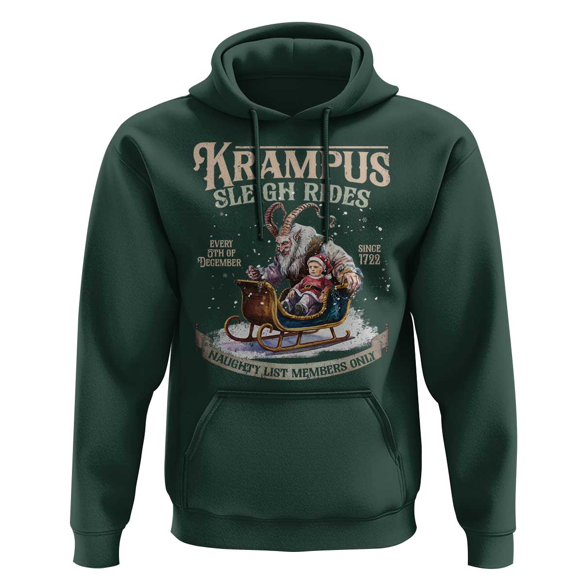 Yule Hoodie Krampus Sleigh Rides For Naughty List Members Only Xmas