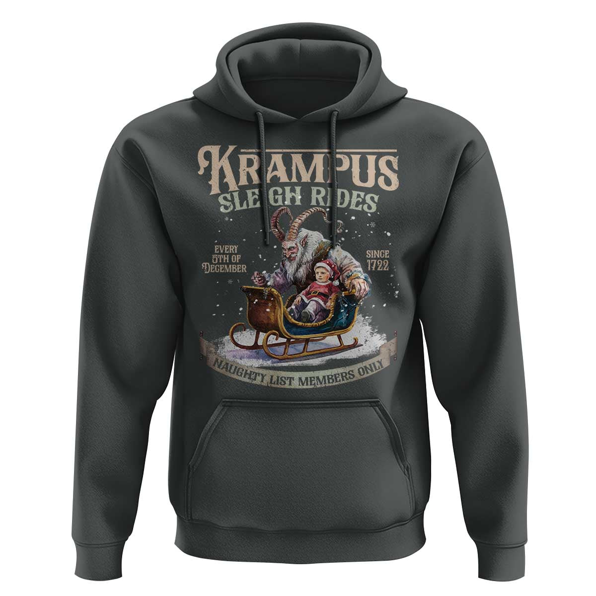 Yule Hoodie Krampus Sleigh Rides For Naughty List Members Only Xmas