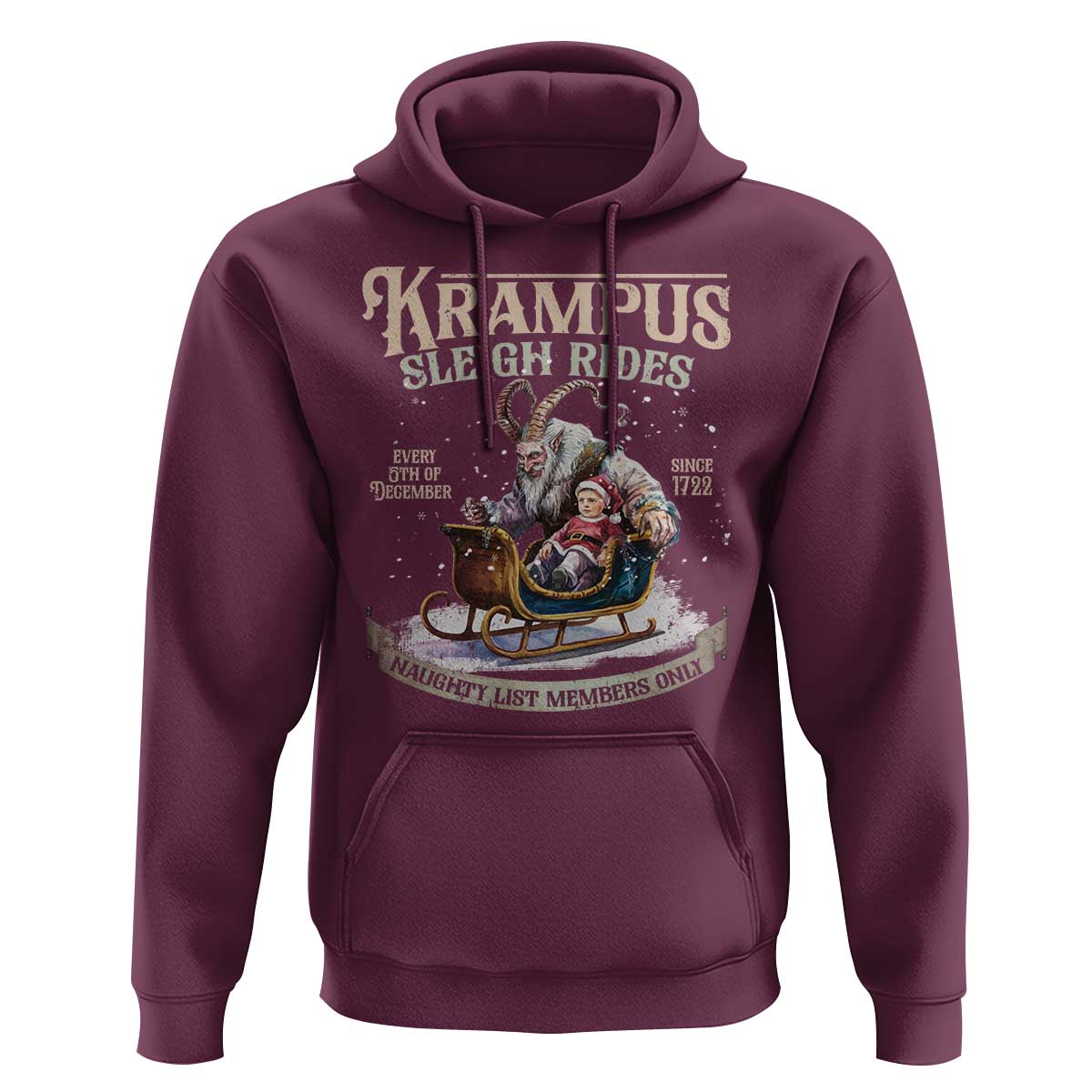 Yule Hoodie Krampus Sleigh Rides For Naughty List Members Only Xmas