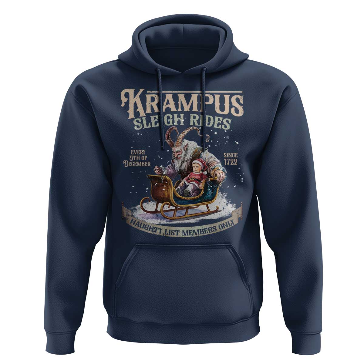 Yule Hoodie Krampus Sleigh Rides For Naughty List Members Only Xmas