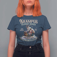 Yule T Shirt For Women Krampus Sleigh Rides For Naughty List Members Only Xmas - Wonder Print Shop