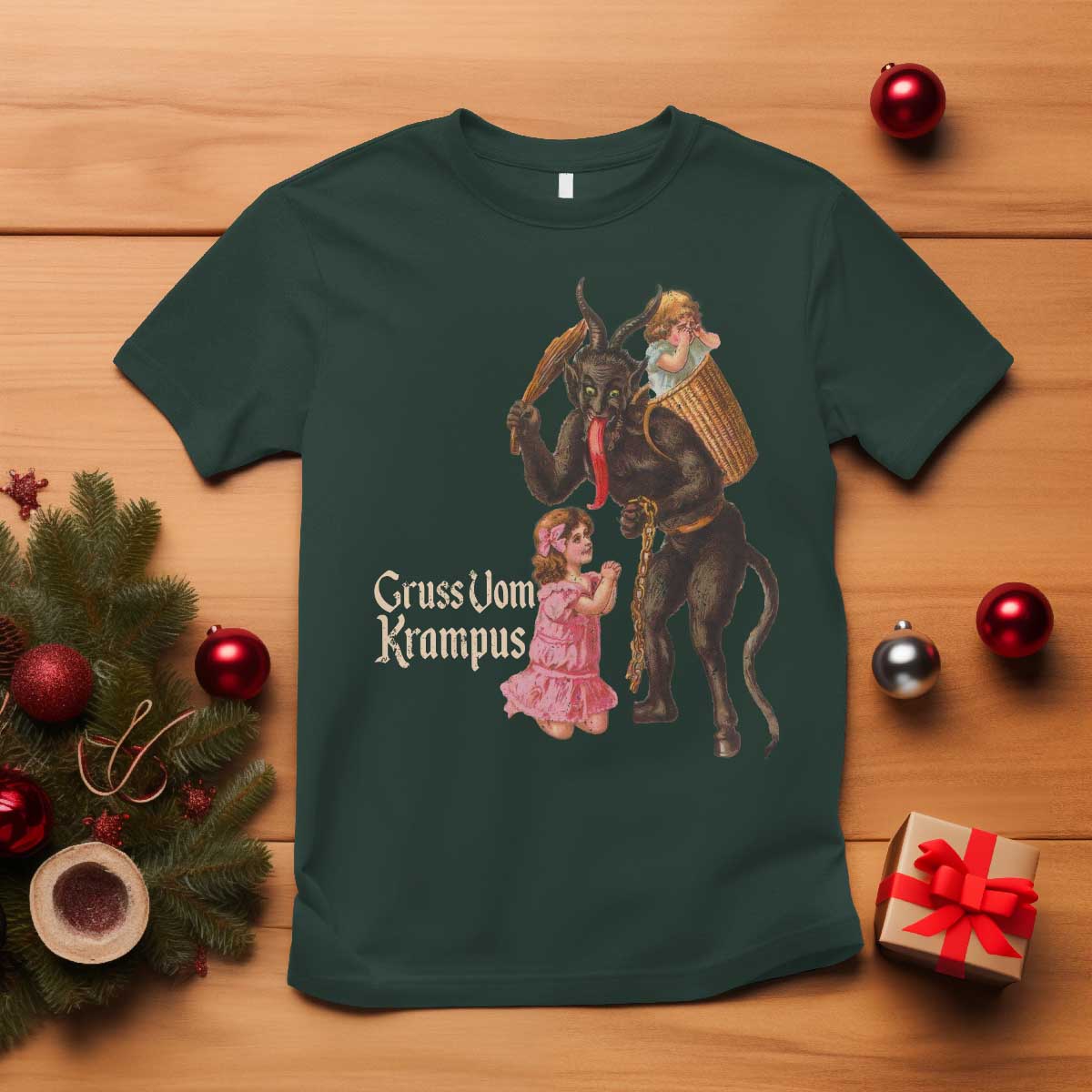Christmas Creepy Krampus T Shirt Greetings From Gruss Vom Krampus - Wonder Print Shop