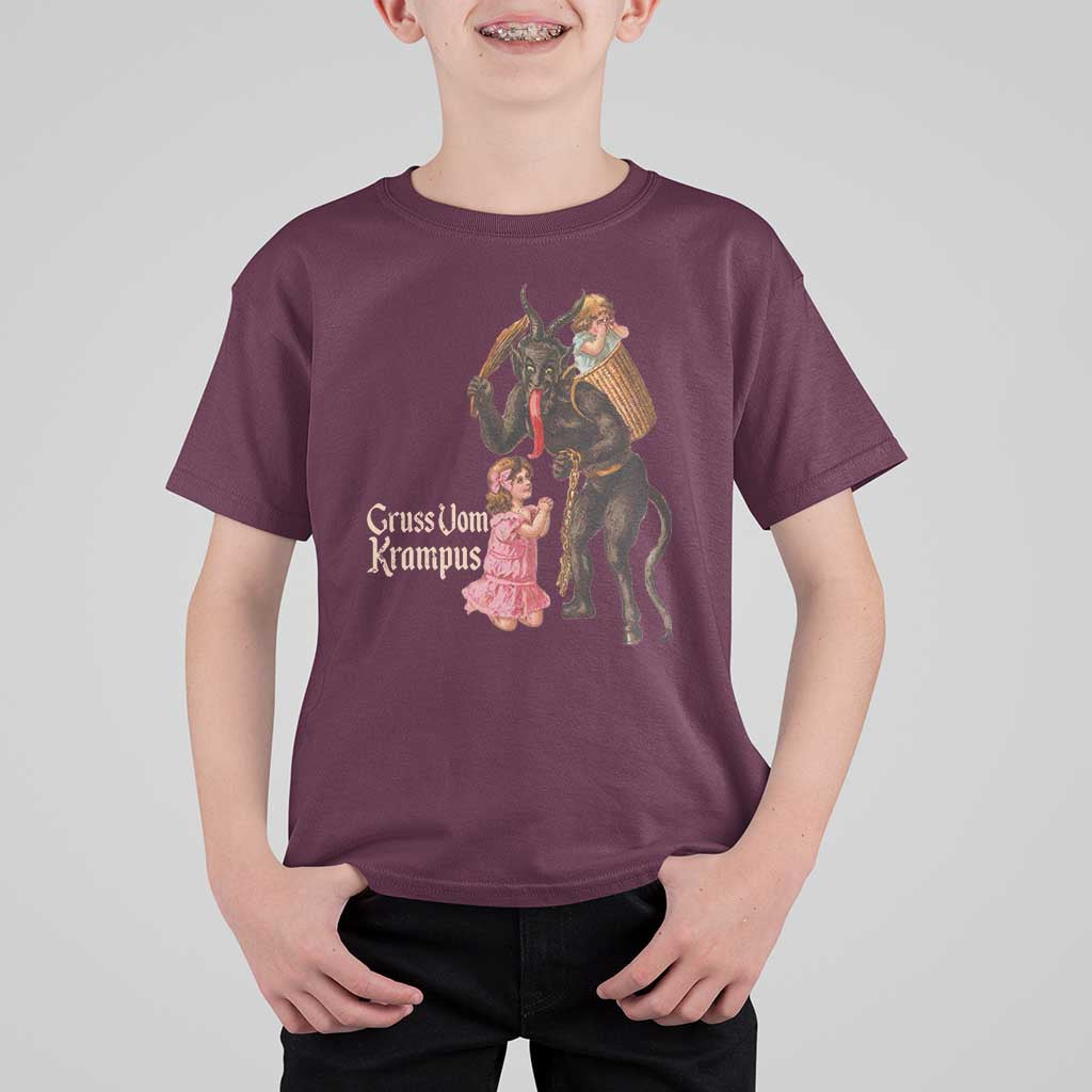 Christmas Creepy Krampus T Shirt For Kid Greetings From Gruss Vom Krampus - Wonder Print Shop