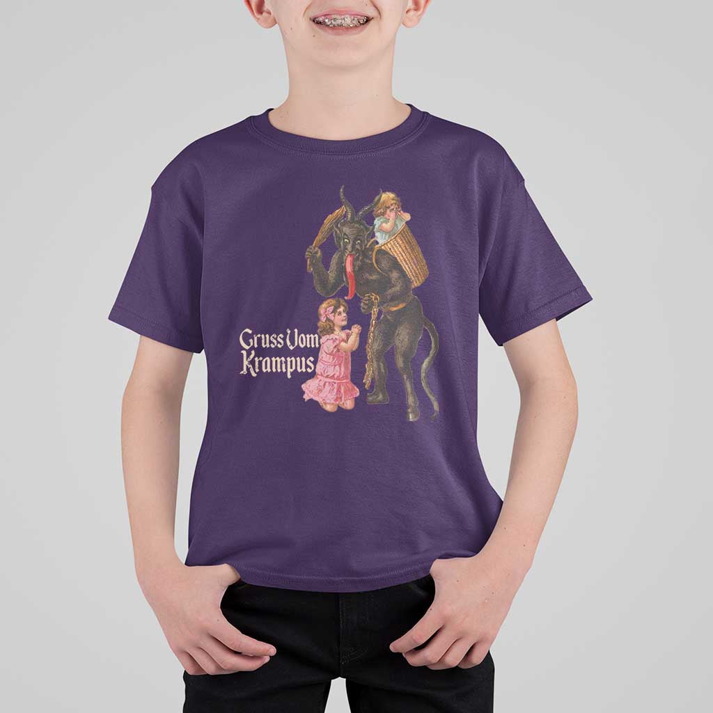 Christmas Creepy Krampus T Shirt For Kid Greetings From Gruss Vom Krampus - Wonder Print Shop