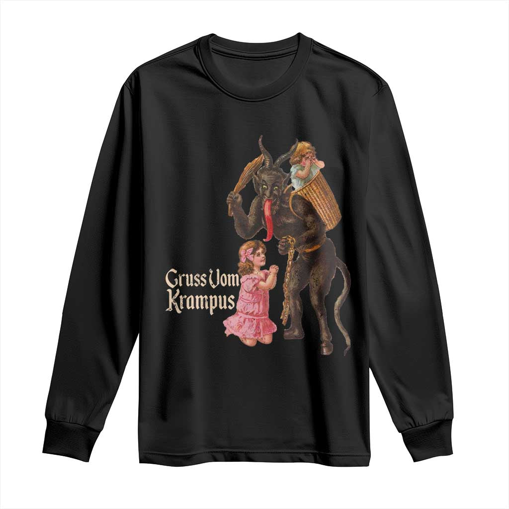 Christmas Creepy Krampus Long Sleeve Shirt Greetings From Gruss Vom Krampus
