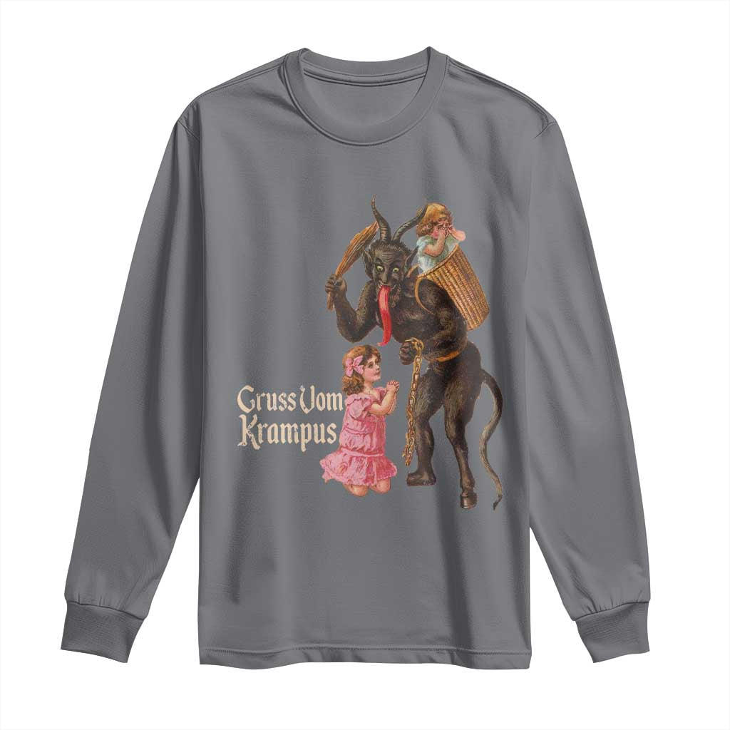 Christmas Creepy Krampus Long Sleeve Shirt Greetings From Gruss Vom Krampus