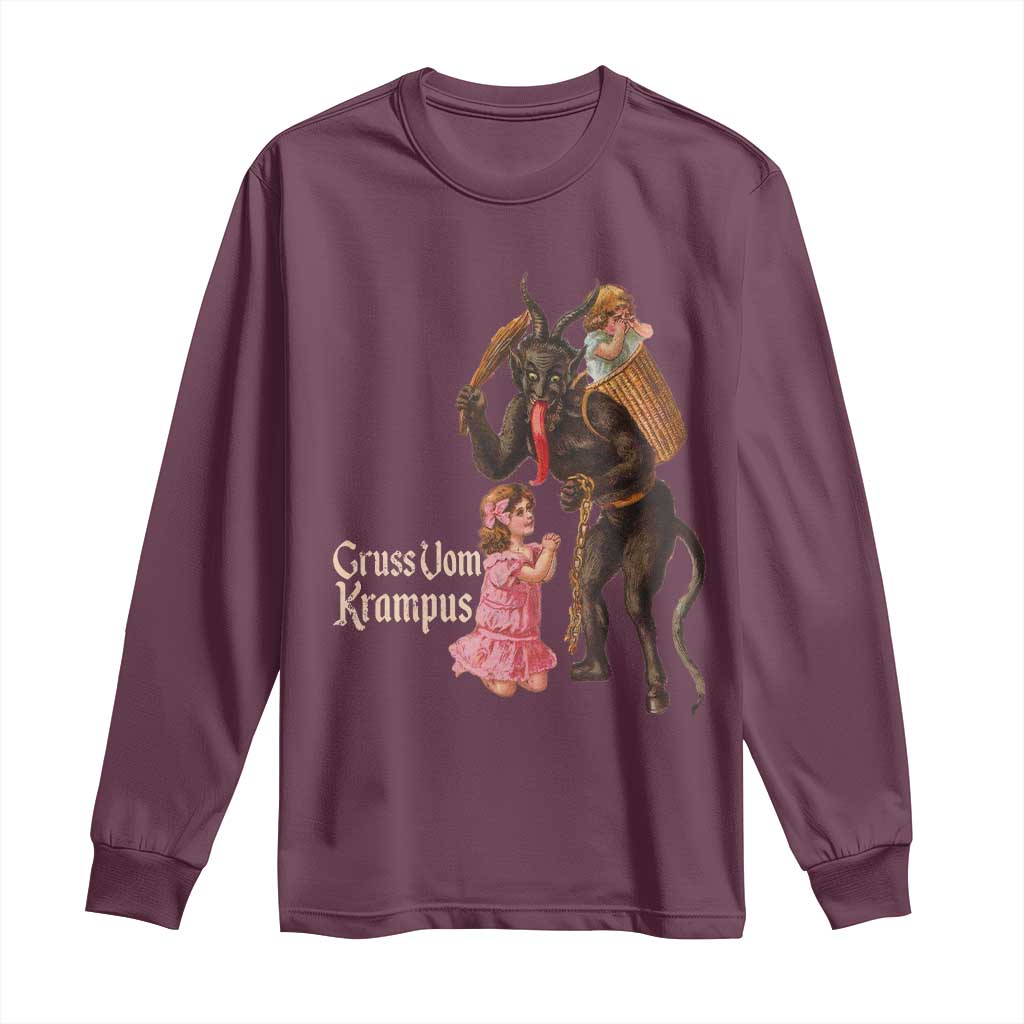 Christmas Creepy Krampus Long Sleeve Shirt Greetings From Gruss Vom Krampus