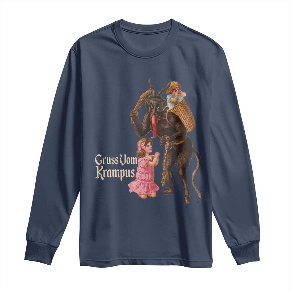 Christmas Creepy Krampus Long Sleeve Shirt Greetings From Gruss Vom Krampus