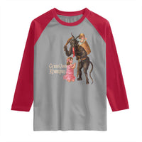 Christmas Creepy Krampus Raglan Shirt Greetings From Gruss Vom Krampus - Wonder Print Shop