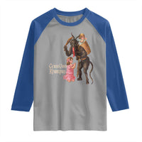 Christmas Creepy Krampus Raglan Shirt Greetings From Gruss Vom Krampus - Wonder Print Shop