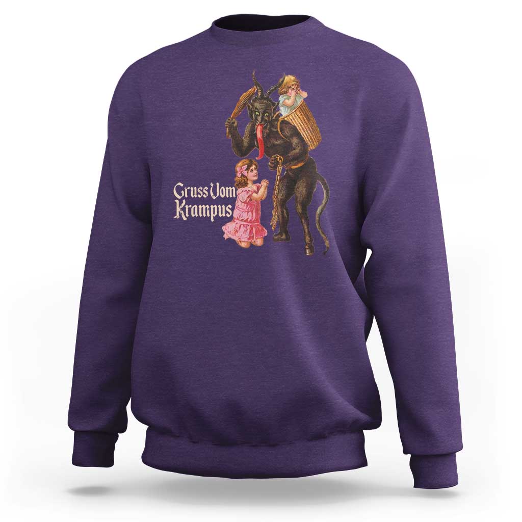 Christmas Creepy Krampus Sweatshirt Greetings From Gruss Vom Krampus - Wonder Print Shop