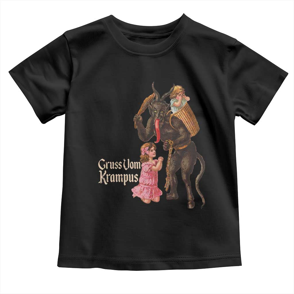 Christmas Creepy Krampus Toddler T Shirt Greetings From Gruss Vom Krampus