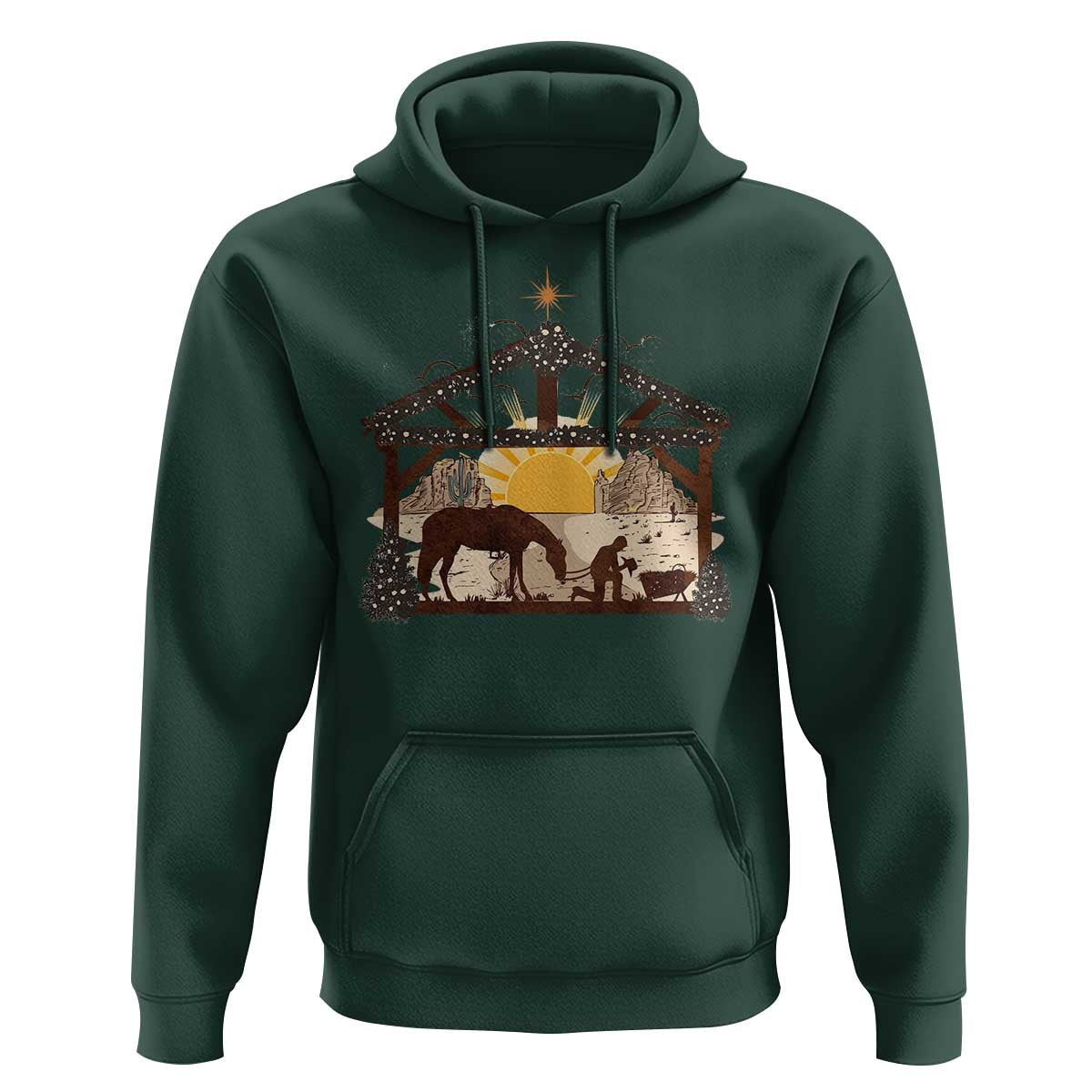 Christmas Western Hoodie True Story Jesus Cowboy Nativity Scene