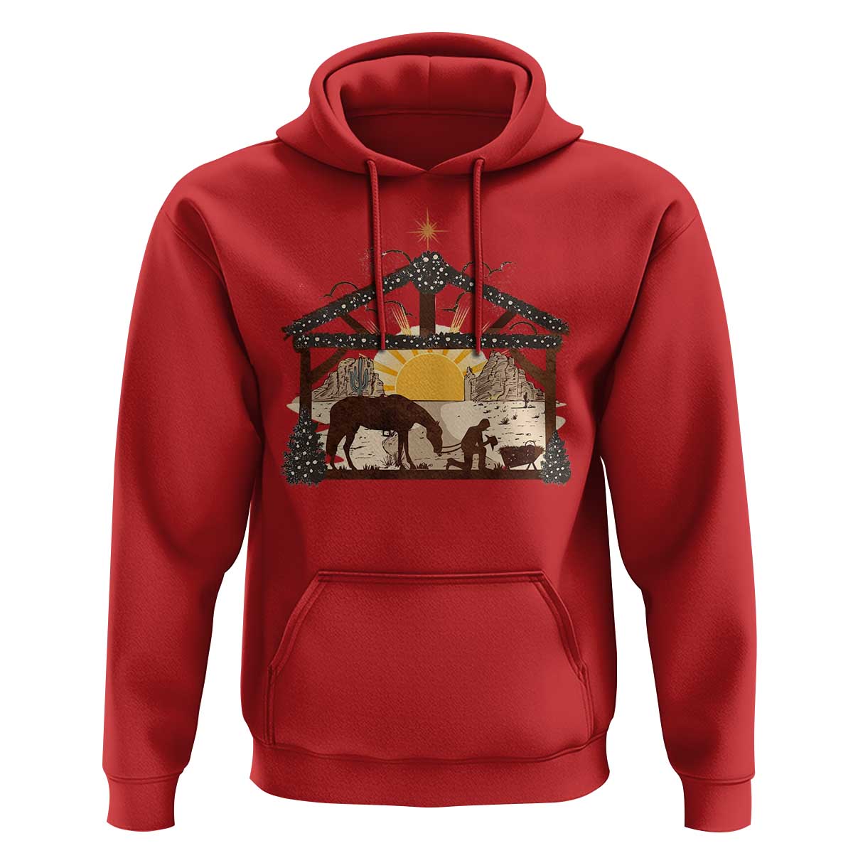 Christmas Western Hoodie True Story Jesus Cowboy Nativity Scene