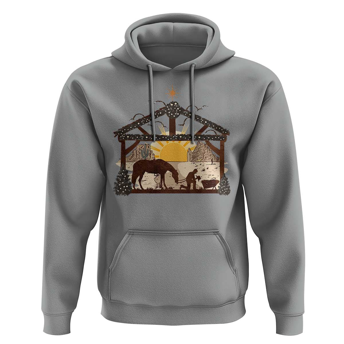Christmas Western Hoodie True Story Jesus Cowboy Nativity Scene