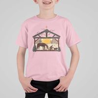 Christmas Western T Shirt For Kid True Story Jesus Cowboy Nativity Scene - Wonder Print Shop