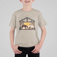 Christmas Western T Shirt For Kid True Story Jesus Cowboy Nativity Scene - Wonder Print Shop