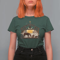 Christmas Western T Shirt For Women True Story Jesus Cowboy Nativity Scene - Wonder Print Shop