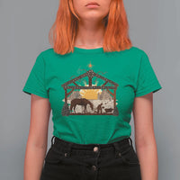 Christmas Western T Shirt For Women True Story Jesus Cowboy Nativity Scene - Wonder Print Shop