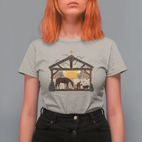 Christmas Western T Shirt For Women True Story Jesus Cowboy Nativity Scene - Wonder Print Shop