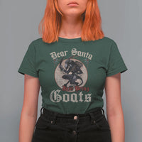 Funny Yule Christmas T Shirt For Women Dear Santa Just Bring Goats Krampus - Wonder Print Shop