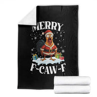 Funny F Caw F Chicken Christmas Throw Blanket Merry F Caw F Quote Holiday - Wonder Print Shop