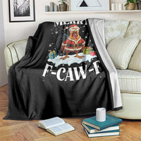 Funny F Caw F Chicken Christmas Throw Blanket Merry F Caw F Quote Holiday - Wonder Print Shop