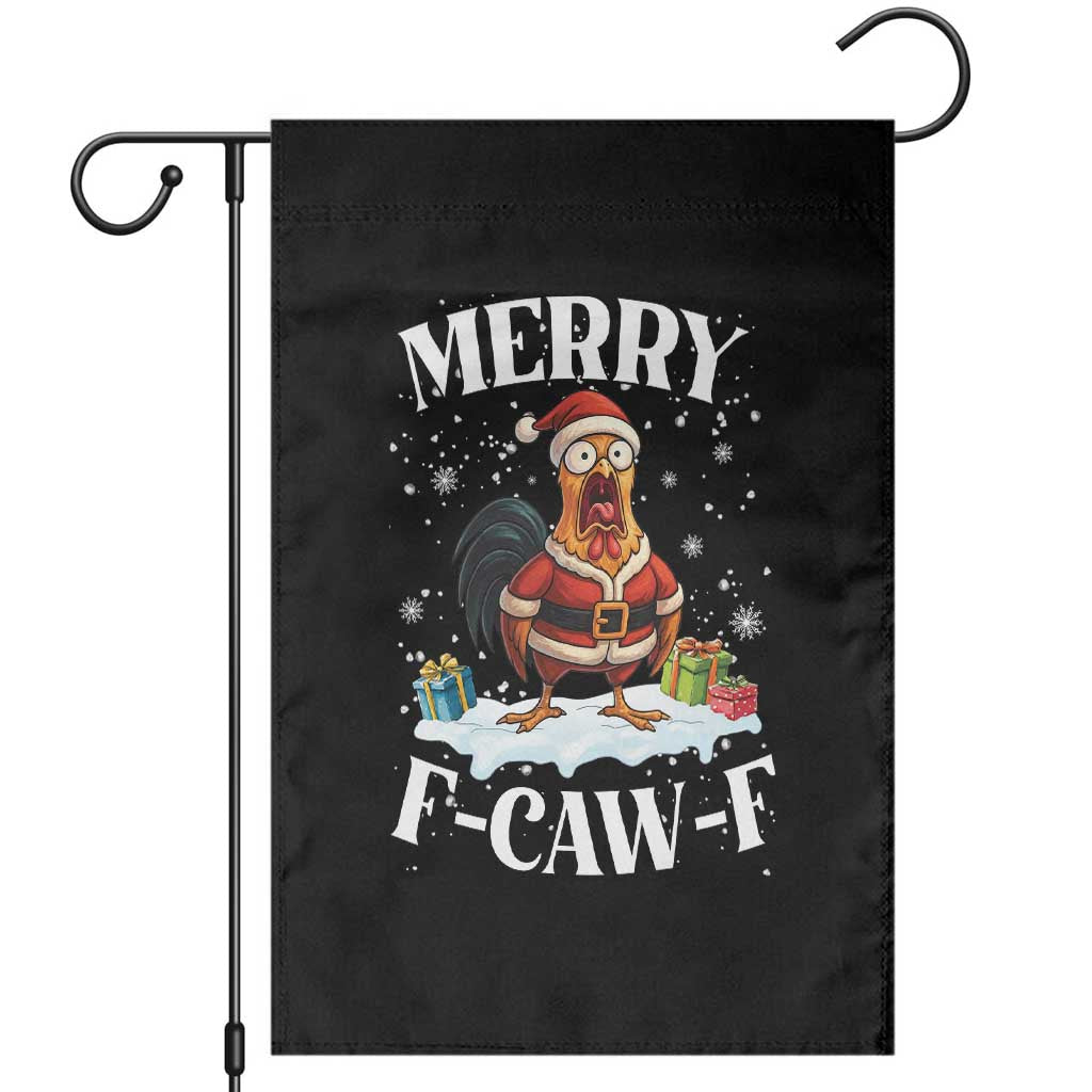Funny F Caw F Chicken Christmas Garden Flag Merry F Caw F Quote Holiday - Wonder Print Shop